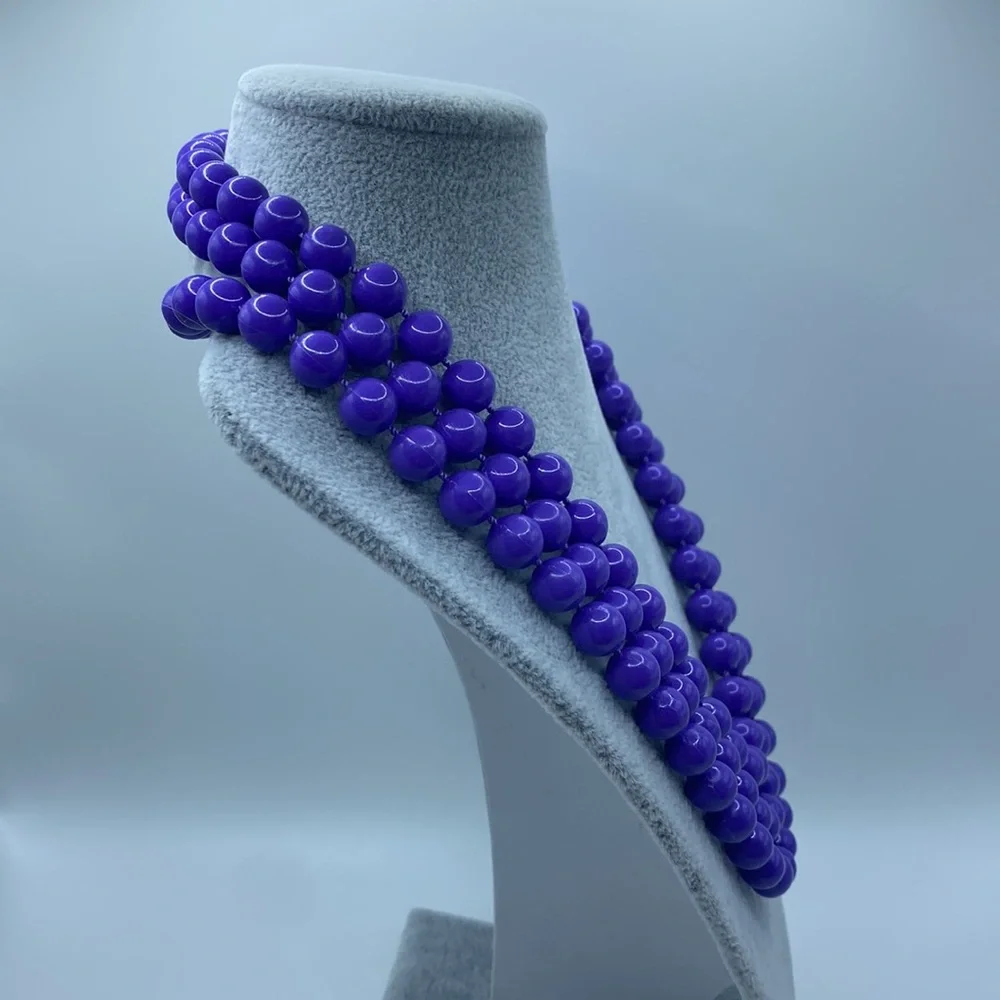 Long Purple Costume Necklace